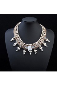 Triangular Knit Luxury Gemstone Necklace High-Grade Crude Clavicle Chain