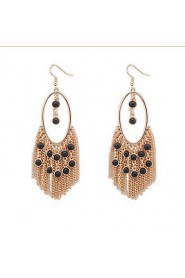 Exaggerated Fashion Temperament Long Tassel Earrings Beads