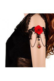 Vintage Red Rose Crown Gem Bracelet