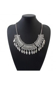 Full Diamond Tassel Necklace Crescent Drops