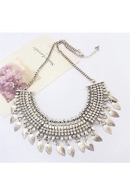 Full Diamond Tassel Necklace Crescent Drops