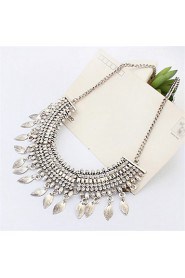 Full Diamond Tassel Necklace Crescent Drops