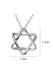 Unisex Silver Pendant Hexagram