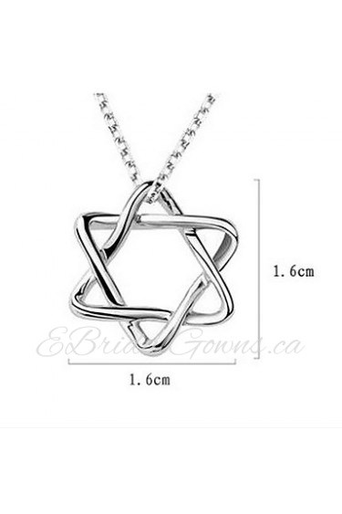 Unisex Silver Pendant Hexagram