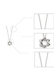 Unisex Silver Pendant Hexagram