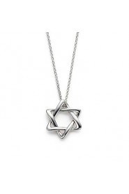 Unisex Silver Pendant Hexagram