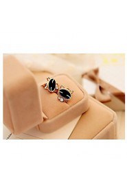 Love Is Your Lovely Smile Black Cat High-grade Fine Diamond Stud Earrings