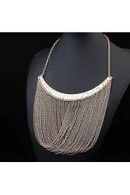 Exaggerated Big Metal Necklace Accessories Multilayer Tassel Necklace