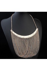 Exaggerated Big Metal Necklace Accessories Multilayer Tassel Necklace