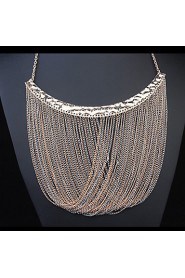 Exaggerated Big Metal Necklace Accessories Multilayer Tassel Necklace