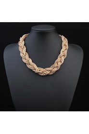 Metal Braided Necklace Big Necklace Exaggerated Accessories