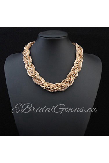 Metal Braided Necklace Big Necklace Exaggerated Accessories