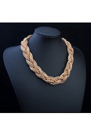 Metal Braided Necklace Big Necklace Exaggerated Accessories