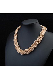 Metal Braided Necklace Big Necklace Exaggerated Accessories