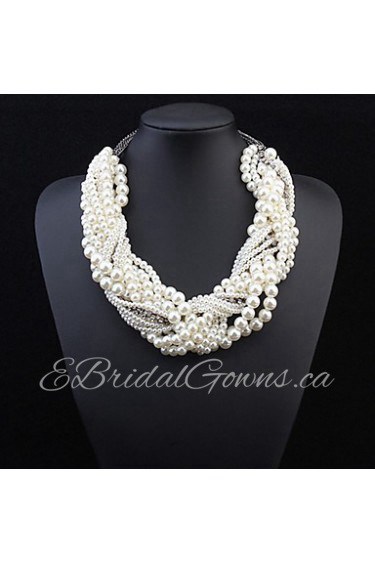 Fashion Multilayer Woven Pearl Necklace