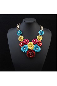 Hang Colorful Flowers Fashion Luxury Necklace