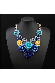 Hang Colorful Flowers Fashion Luxury Necklace