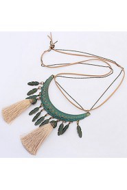 Fashion Crescent Tassel Necklace Casual Jewelry