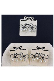 Women's Black Resin Stud Earrings With Imitation Pearl