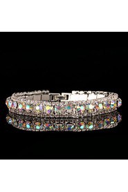 Women's Chain Bracelet Silver Rhinestone