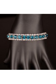 Women's Chain Bracelet Silver Rhinestone