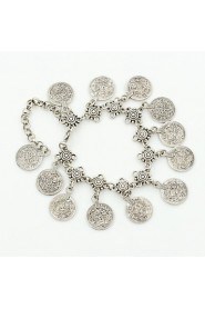 Fashionable Vintage Metal Coin Tassel Anklets