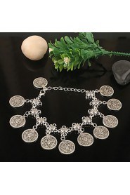 Fashionable Vintage Metal Coin Tassel Anklets