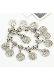 Fashionable Vintage Metal Coin Tassel Anklets