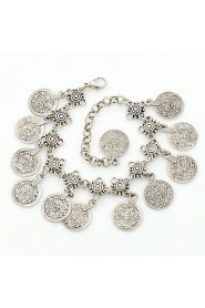 Fashionable Vintage Metal Coin Tassel Anklets