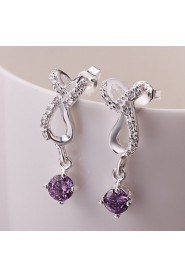 Fashion Round Shape Copper Silver Plated Zircon Foreign Trade Jewewlry Sets