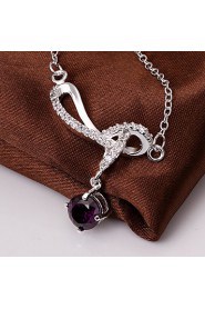 Fashion Round Shape Copper Silver Plated Zircon Foreign Trade Jewewlry Sets