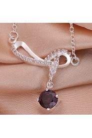 Fashion Round Shape Copper Silver Plated Zircon Foreign Trade Jewewlry Sets