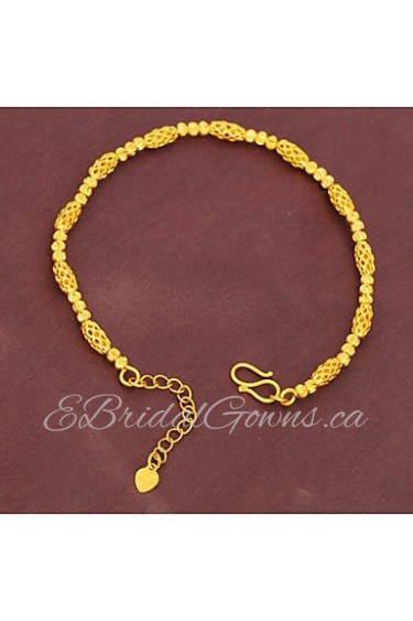 Plated 24K gold transfer bead bracelet