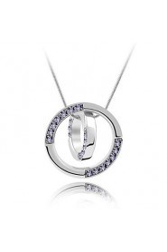 Ladies' Alloy Necklace With Crystal/Cubic Zirconia