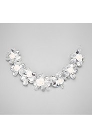 Women's / Flower Girl's Crystal / Alloy / Imitation Pearl Headpiece-Wedding / Special Occasion Flowers 1 Piece White Round