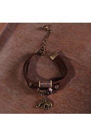 Unisex Chain Bracelet Leather / Rope Non Stone