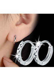 S925 Fine Silver Hoop Earrings for Men&Women,Fine Jewelry