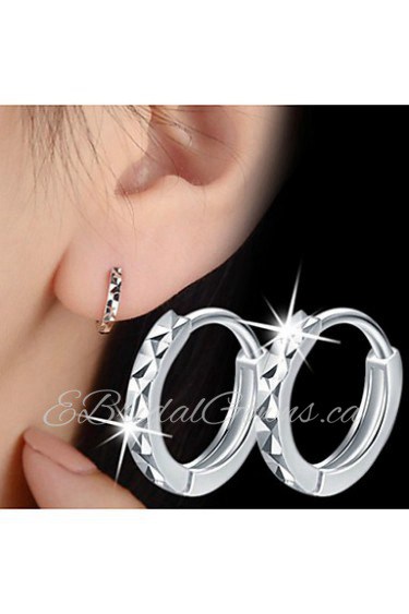 S925 Fine Silver Hoop Earrings for Men&Women,Fine Jewelry