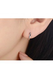 S925 Fine Silver Hoop Earrings for Men&Women,Fine Jewelry