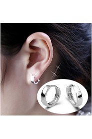 S925 Fine Silver Hoop Earrings for Men&Women,Fine Jewelry(width:3.5mm)