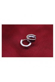 S925 Fine Silver Hoop Earrings for Men&Women,Fine Jewelry(width:3.5mm)