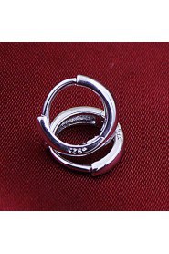 S925 Fine Silver Hoop Earrings for Men&Women,Fine Jewelry