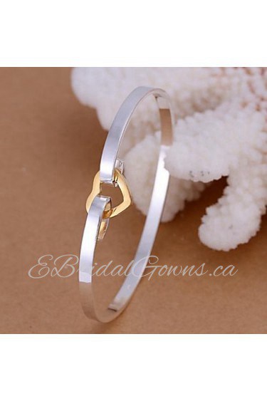 Women's Round Bangles Bracelet Silver