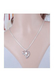 Fashion Pearl Heart Silver Alloy (Includes Necklace&Earrings) Jewelry Set (1 Set)