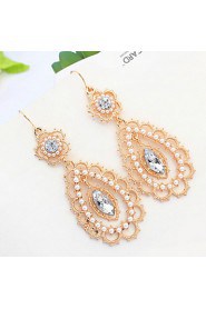 Elegant Hollow Lace Pearl Bohemia Earrings