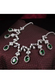 Jewelry Set Women's Gift / Party / Special Occasion Jewelry Sets Alloy Cubic Zirconia Necklaces / Earrings As the Picture