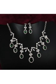 Jewelry Set Women's Gift / Party / Special Occasion Jewelry Sets Alloy Cubic Zirconia Necklaces / Earrings As the Picture