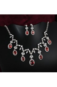 Jewelry Set Women's Gift / Party / Special Occasion Jewelry Sets Alloy Cubic Zirconia Necklaces / Earrings As the Picture