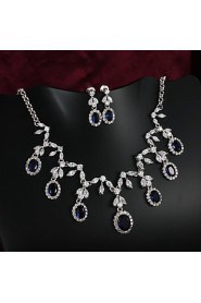 Jewelry Set Women's Gift / Party / Special Occasion Jewelry Sets Alloy Cubic Zirconia Necklaces / Earrings As the Picture