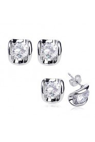 Cubic Zirconia Alloy Earring Cubic Zirconia Lady Stud Earrings